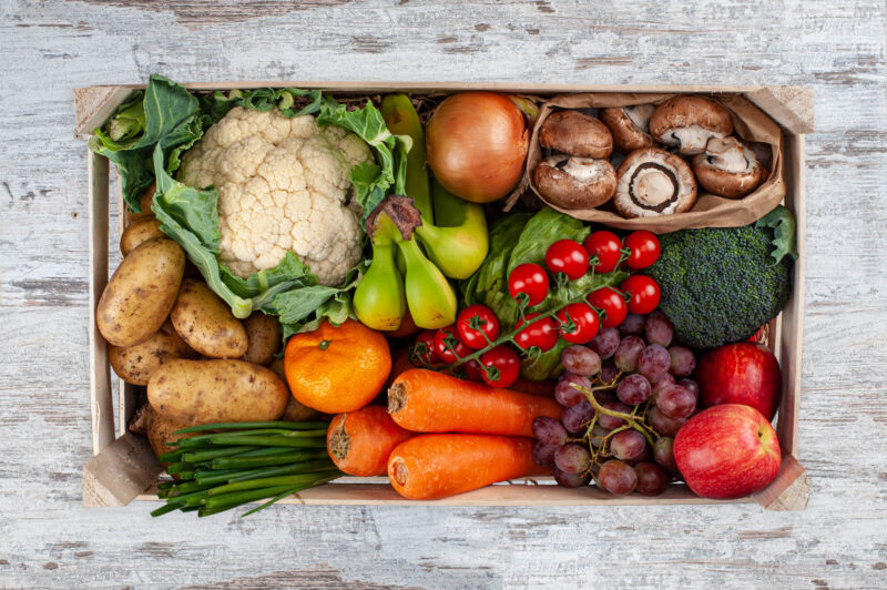 fruit and vegetable box for two to four people